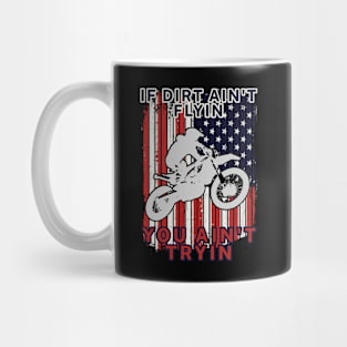 Vintage Dirt bike American Flag Mug